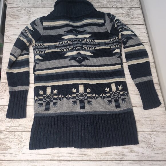 Stetson Black and Grey Aztec Print Button Cardigan Size Large - Picture 8 of 8